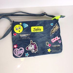 Justice Blue Jean Emoji embellished purse